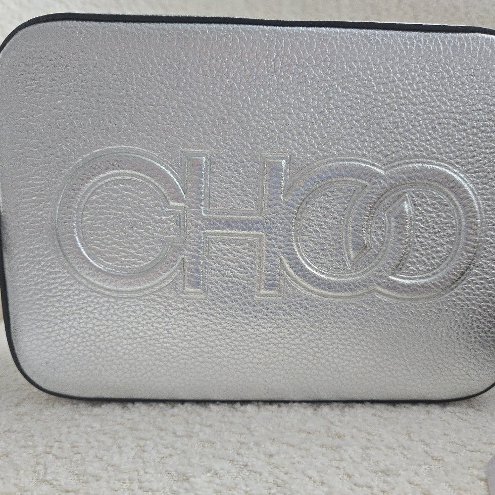 Jimmy Choo NWT Camera Bag‎ Metallic Silver Embossed Leather - Picture 11 of 16